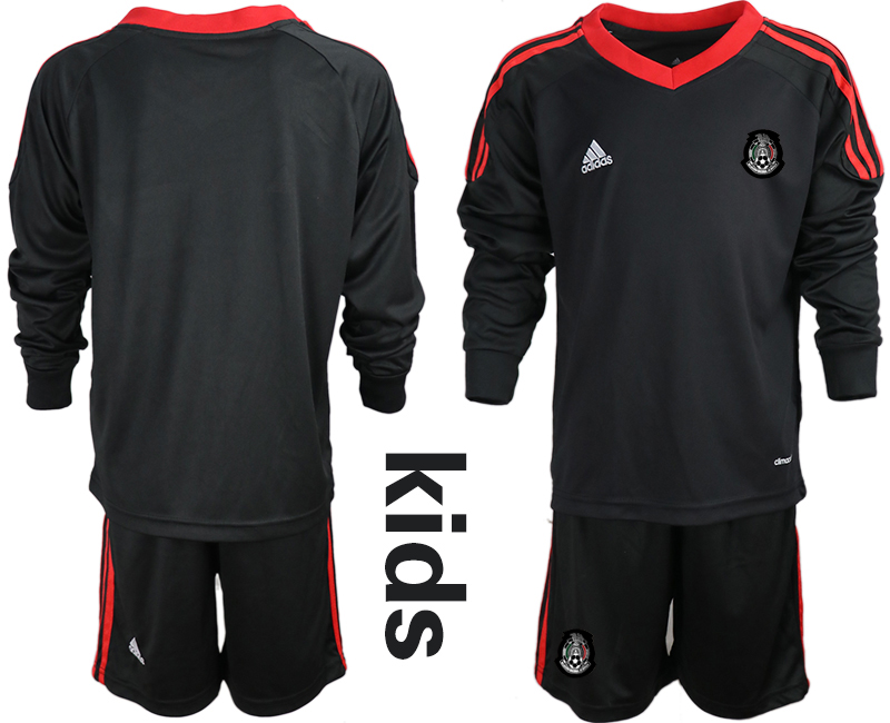 Youth 2020-2021 Season National team Mexico goalkeeper Long sleeve black Soccer Jersey1->mexico jersey->Soccer Country Jersey